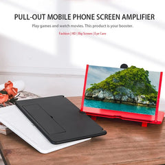 12-Inch HD Mobile Phone Screen Magnifier with Adjustable Folding Desk Stand for Movies and Gaming