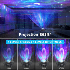 Galaxy Aurora Night Sky Projector with Bluetooth Speaker