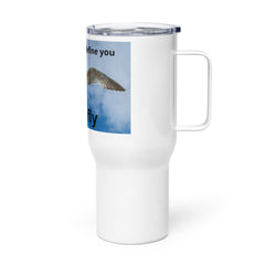 Travel mug with a handle